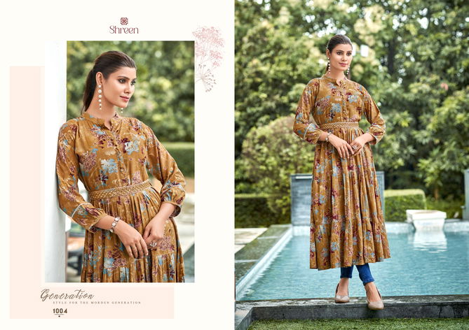 Rashi Vol 11 By Shreen Rayon Printed Designer Kurtis Wholesale Shop In Surat
